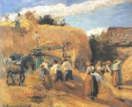 Camille Pissarro Threshing Machine oil painting picture